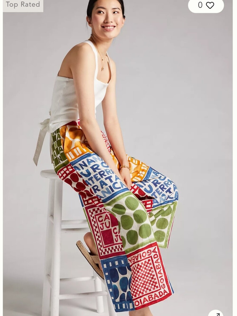 Farm Rio Cropped Wide-Leg Pants For Anthropologie Size Small - Picture 3 of 13